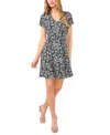 Cece Women's Printed Knit Fit & Flare Dress In Classic Navy