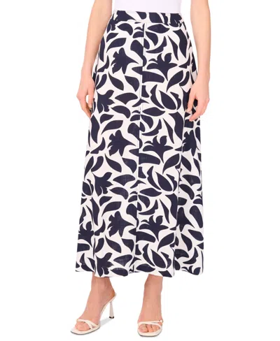 Cece Women's Printed Seamed Maxi Skirt In Black