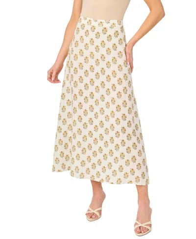 Cece Women's Printed Zippered A-line Skirt In Neutral