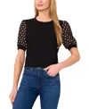 Cece Womens Embellished Polyester Pullover Top In Black
