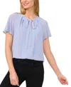 Cece Pintuck Blouson Sleeve Blouse In Slate Blue