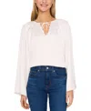Cece Raglan V Neck Top In White