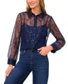 Cece Relaxed Long Sleeve Button Down Shirt In Blue