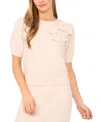 Cece Bow Detail Puff Sleeve Sweater