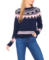 Cece Women's Ribbon Fair Isle Crewneck Sweater In Multi