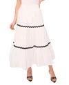 Shop Cece Women's Rickrack-trim Maxi Skirt In Ultra White