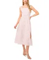 Cece Women's Ruched Strap Square Neck Midi Dress In New Ivory