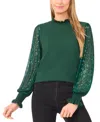 Cece Sequin Sleeve Mock Neck Sweater In Multi