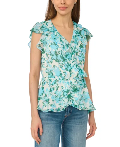 Cece Ruffle Tie Wrap Top Women's Clothing New Ivory: Sm In Multi