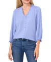 Cece Ruffle V-neck Blouse In Blue Blossom