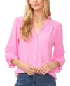 Cece Ruffle V-neck Blouse In Dark Clover