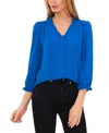 Cece Ruffled Button-front Top In Deep Royal Blue