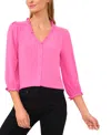 Cece Ruffle V-neck Blouse In Freeisa Pink