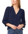Cece Ruffle V-neck Blouse In Navy J