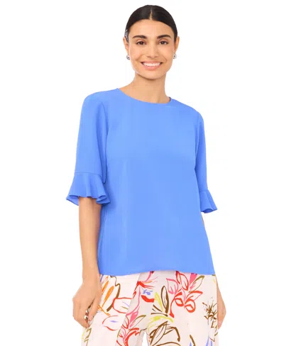 Cece Women's Ruffled-cuff 3/4-sleeve Crew Neck Blouse