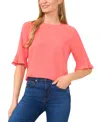 Cece Ruffle Cuff Top In Pink