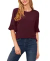 Cece Ruffle Cuff Blouse In Rich Cabernet