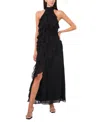 Cece Womens Chiffon Halter Evening Dress In Black