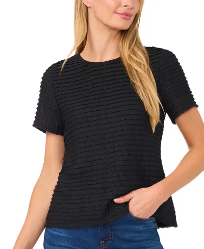 CECE WOMEN'S RUFFLED SHORT-SLEEVE KNIT TOP