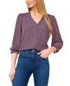 Shop Cece Women's Ruffled V-neck Button-front Blouse In Soft Peach