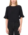 Cece Ruffle Cuff Blouse In Rich Black