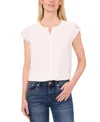 Cece Women's Scalloped Cap Sleeve Blouse In New Ivory