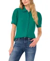 Cece Puff Sleeve Button-up Shirt In Lush Meadow