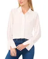 Cece Long Sleeved Scalloped Trim Blouse In New Ivory