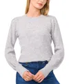 Cece Imitation Pearl Embellished Sweater In Light Heather Grey