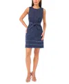 Cece Women's Self Tie Belt Denim Dress In Blue