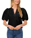 Cece Women's Short-puffed-sleeve Blouse In Rich Black