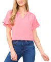 Cece Women's Short Sleeve Drop Shoulder Wide Scoop Neck Blouse