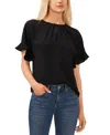 Cece Women's Short Sleeve Drop Shoulder Wide Scoop Neck Blouse