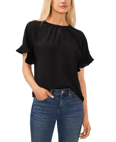Cece Women's Short Sleeve Drop Shoulder Wide Scoop Neck Blouse