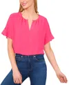 Cece Flutter Sleeve Crepe Top