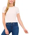 Cece Puckered Knit Baby Tee In New Ivory