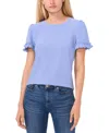 Cece Womens Ruffled Crepe Blouse In Blue Blossom