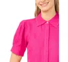 Cece Scalloped Button Front Blouse In Purple