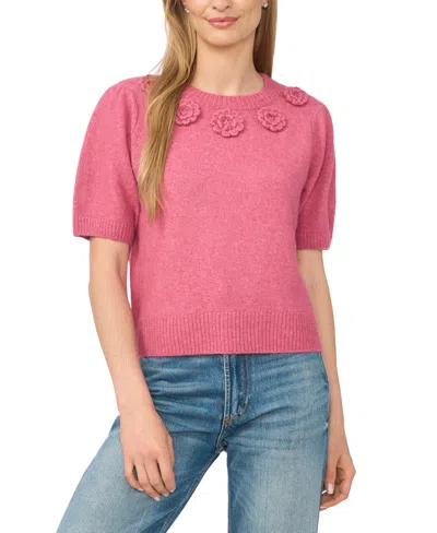 Cece Women's Short-sleeve Crewneck Sweater In Rose Rococo