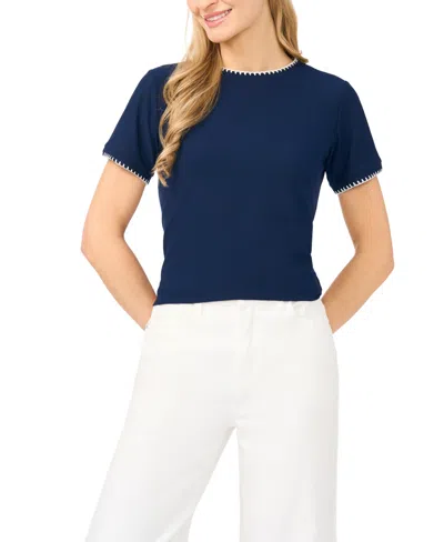 Cece Women's Short-sleeve Crewneck T-shirt In Blue