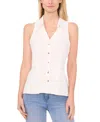 Cece Women's Sleeveless Button Down Collared Blouse In New Ivory