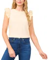 Cece Ruffle Sleeve Textured Knit Top In Lemon Drop