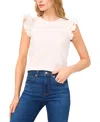 Cece Ruffle Sleeve Textured Knit Top In New Ivory