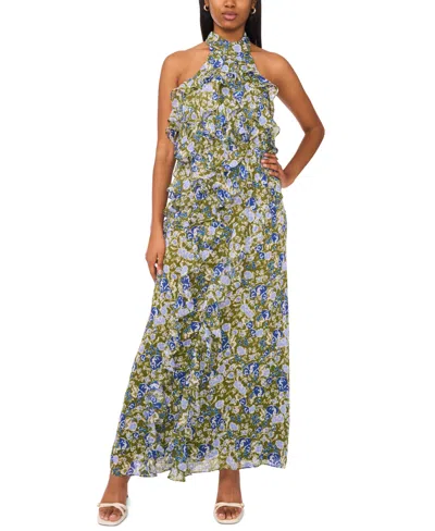 Cece Women's Sleeveless Halter-neck Chiffon Maxi Dress In Multi