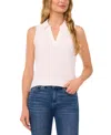 Cece Sleeveless Crepe Knit Polo In New Ivory