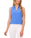 Cece Sleeveless Crepe Knit Polo In Tropic Night