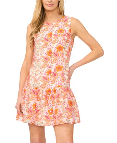Cece Women's Sleeveless Princess Seam Printed Dress In Multi