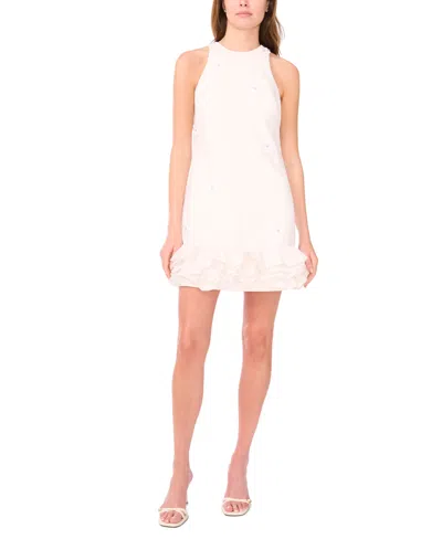 Cece Women's Sleeveless Ruffled-hem Sheath Dress In White