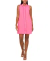 Cece Women's Sleeveless Scalloped Pleated Button-down Dress In Taffy Pink