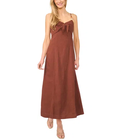 Cece Women's Sleeveless V-neck Tank Midi Dress In Brown